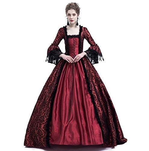 VDDTAGAM Kleid Halloween Kleid Halloween Helloween Kostüm Kleid Schwarz Halloween Haloween Kostume Halloween Kostüm Damen Teufel Maleficent Kostüm Damen Steampunk Kostüm Damen Kleid Sc(Red,M) von VDDTAGAM