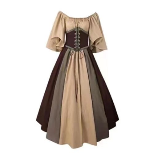 VDDTAGAM Vampir Kostüm Damen Kleid Kostüm Vampir Damen Haloween Kostume Halloween Kostüm Damen XXL Kostüm Damen Halloween Halloween Kostüme Für Damen Gothic Kostüm Damen Halloween Klei(Khaki,XXL) von VDDTAGAM