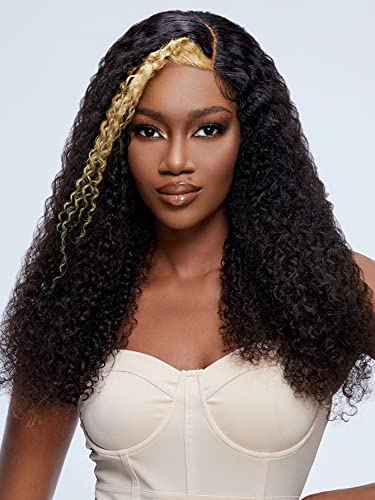 Human Lace Wigs 13 * 4 * 1 Curly Human Hair Wig for Black Women (Color : 150Density 13 * 4 * 1, Size : 22 inch) von VDESC