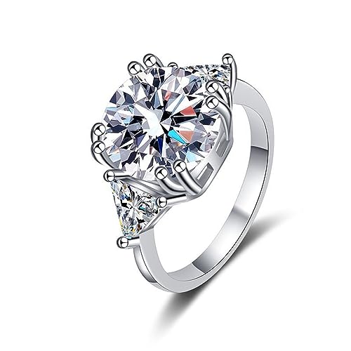 VDLLQYN, 5ct Moissanit-Ringe for Frauen D Farbe VVS1 925 Sterling Silber Diamantringe Moissanit-Verlobungsringe for Frauen mit Zertifikat ，Diamant-Ringe(6) von VDLLQYN