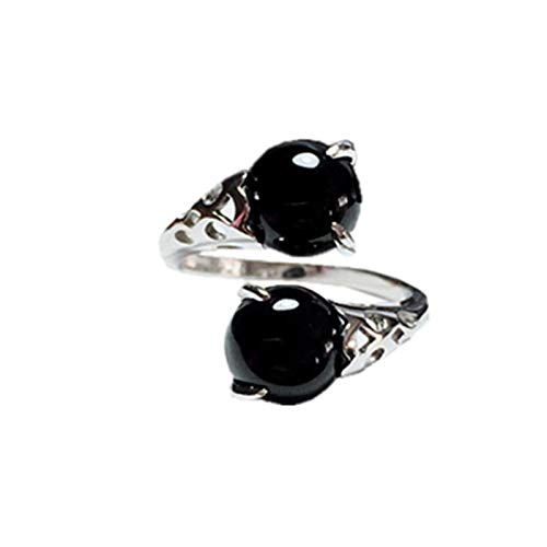 VDLLQYN, 925 Silber Obsidian Ring Damen Modeschmuck verstellbar,Schwarzes Obsidian-Armband VDLLQYN, 925 Silber Obsidian Ring Damen Modeschmuck verstellbar,Schwarzes Obsidian-Armband von VDLLQYN