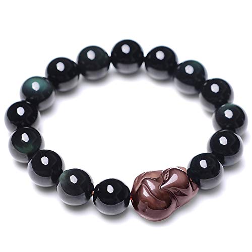 VDLLQYN, Natürliches Regenbogenauge-Obsidian-Fuchs-Armband for Damen,Schwarzes Obsidian-Armband VDLLQYN, Natürliches Regenbogenauge-Obsidian-Fuchs-Armband for Damen,Schwarzes Obsidian-Armband von VDLLQYN