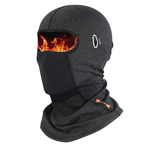 VDYXEW Sturmhaube Winter Skimaske Herren und Damen, Winddichte Thermo Balaclava Gesichtshaube für Outdoor Sports Radfahren, Skifahren, Motorrad, Fahrrad (Grau) von VDYXEW