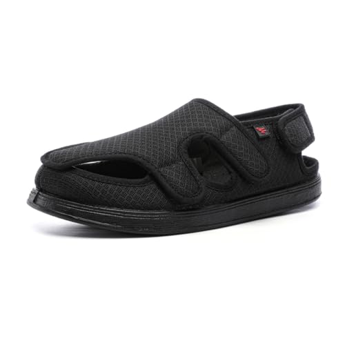 Extra Breite Damen Barfuß Walking Hausschuhe Verstellbare Arthritis Ödeme Schuhe Atmungsaktive Slip on Orthopädische Sandalen,Schwarz,36 EU Extra Breite Damen Barfuß Walking Hausschuhe Verstellbare Arthritis Ödeme Schuhe Atmungsaktive Slip on Orthopädische Sandalen,Schwarz,36 EU von VEACAM