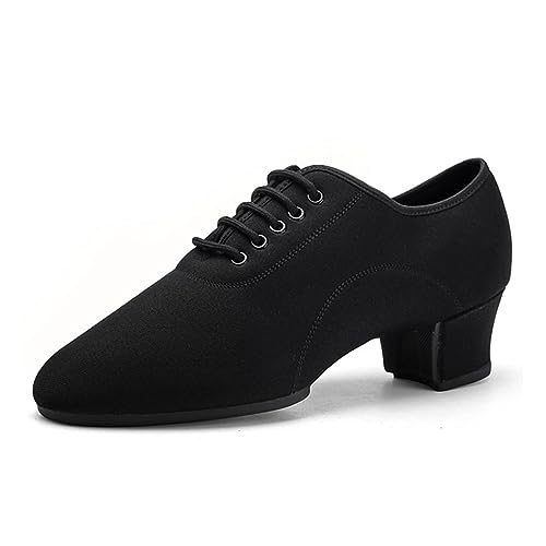 Herren Ballsaal Tanzschuhe, Breathable Tango Salsa Latin Charakter Schuh Schwarz Tanzen Praxis Schuh Für Männer,5cm Heel Suede Soles,41 EU von VEACAM