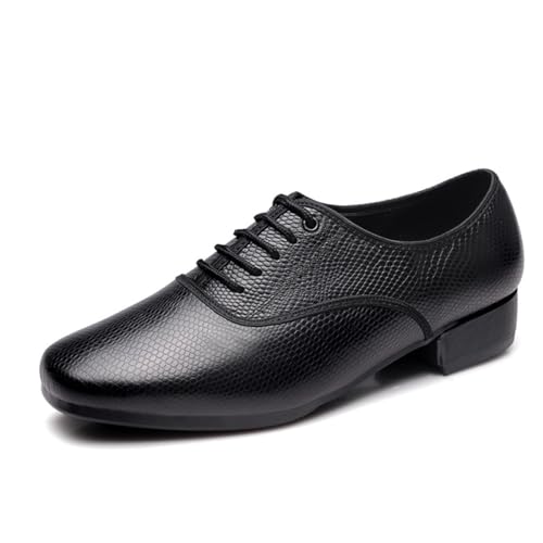 Herren Ballsaal Tanzschuhe, Salsa Walzer Swing Tanzschuh Leder Lehre Praxis Tanzschuhe Für Männer,Schwarz,43 EU von VEACAM