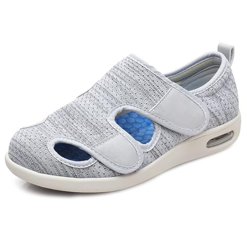 VEACAM Ältere Ödeme Geschwollene Füße Schuhe, Männer Frauen Verstellbarer Gurt Extra Breite Passform Orthopädische Turnschuhe Atmungsaktive Diabetiker-Wanderschuhe,Light Gray,43 EU VEACAM Ältere Ödeme Geschwollene Füße Schuhe, Männer Frauen Verstellbarer Gurt Extra Breite Passform Orthopädische Turnschuhe Atmungsaktive Diabetiker-Wanderschuhe,Light Gray,43 EU von VEACAM