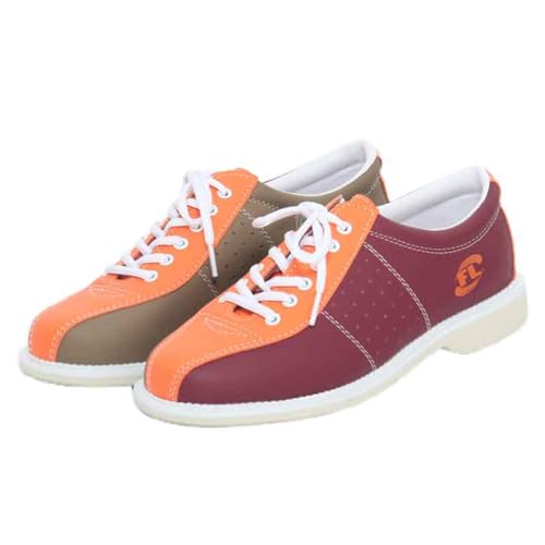 VEACAM Bowlingschuhe für Herren Damen, Bowling Fitnesstrainer Mode Bequeme Turnschuhe für Links- oder Rechtshänder Anfänger,Orange,38 EU von VEACAM