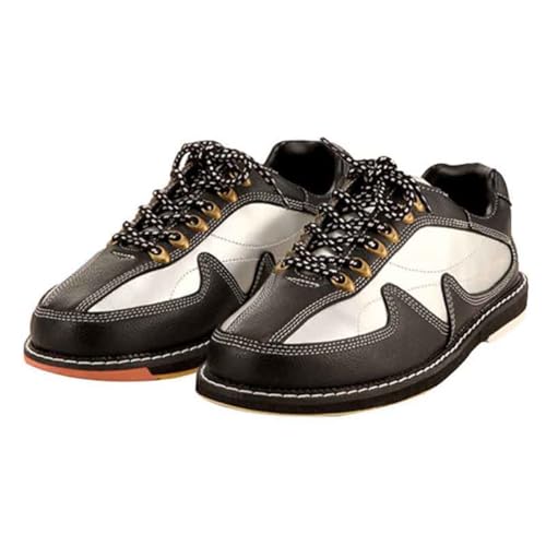 VEACAM Bowls Schuhe Für Damen Leder Rasen Bowling Trainer Bequeme Casual Fashion Sneaker Für Rechte Hand Bowler,Silber,40 EU von VEACAM