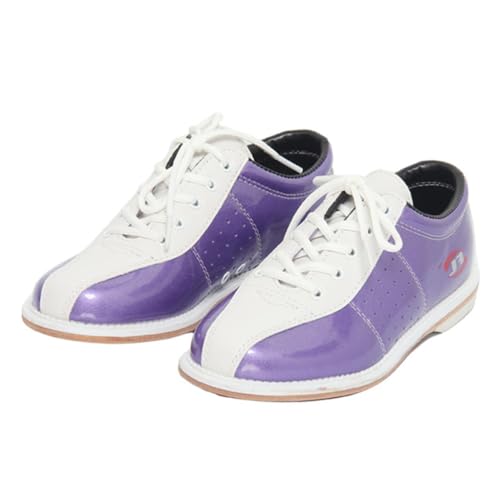 VEACAM Comfort Bowlingschuhe Für Herren - Leichte Unisex Lawn Bowls Sportliche Turnschuhe Für Bowler Mit Universellen Gleitsohlen,Lila,40 EU von VEACAM