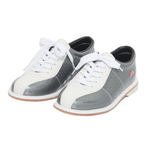 VEACAM Comfort Bowlingschuhe Für Herren - Leichte Unisex Lawn Bowls Sportliche Turnschuhe Für Bowler Mit Universellen Gleitsohlen,Silber,35 EU von VEACAM