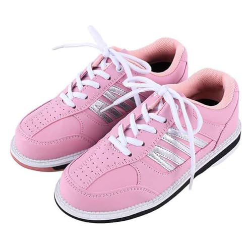 VEACAM Damen Bowlingschuhe Anfänger Gleitsohle Bowling Trainingsschuhe Leichte weibliche Bowler Trainer,Rosa,37 EU von VEACAM