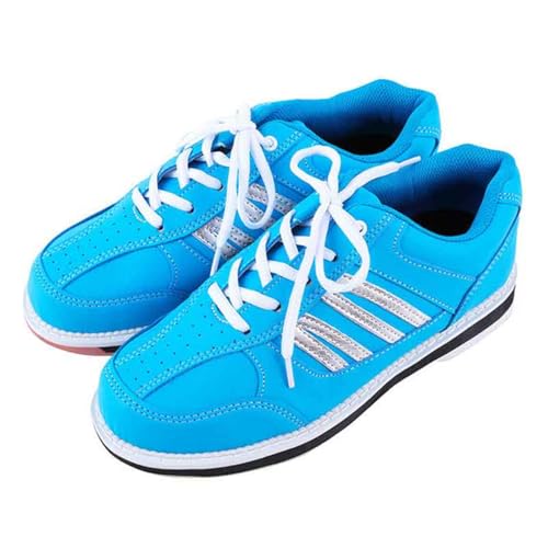 VEACAM Damen Herren Rasen Bowls Trainer Komfort Weibliche Anfänger Bowling Schuhe Anti-Rutsch Leichte Bowling Turnschuhe,Blau,42 EU von VEACAM