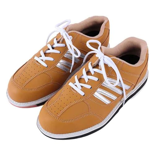 VEACAM Damen Herren Rasen Bowls Trainer Komfort Weibliche Anfänger Bowling Schuhe Anti-Rutsch Leichte Bowling Turnschuhe,Braun,41 EU von VEACAM