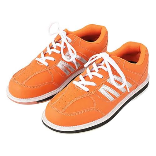 VEACAM Damen Herren Rasen Bowls Trainer Komfort Weibliche Anfänger Bowling Schuhe Anti-Rutsch Leichte Bowling Turnschuhe,Orange,43 EU von VEACAM