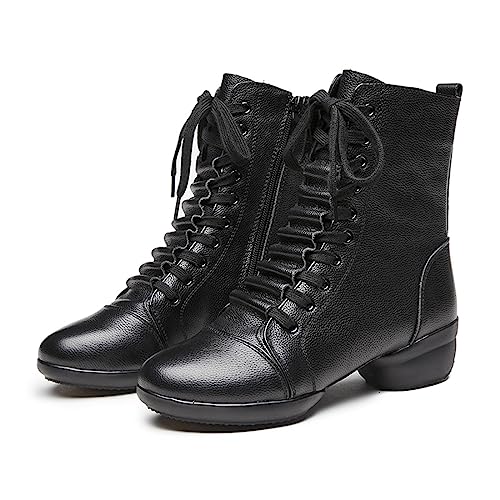 VEACAM Damen Jazz Tanzstiefel, Gummisohle Tanz Übung Sneaker High Top Ballsaal Tanzschuhe,Split Sole,41 EU von VEACAM