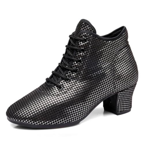 VEACAM Damen Standardtanzschuhe Schnürung 2 Zoll Moderne Salsa Latein Unterricht Praxis Performance Tanzschuhe,5cm,40 EU von VEACAM