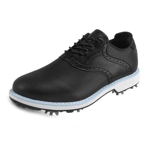 VEACAM Frauen Golfschuhe Weibliche Outdoor-Wanderschuhe Für Golfer Bequeme Spikes Training Turnschuhe,Schwarz,37 EU von VEACAM