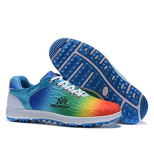 VEACAM Golfschuhe Für Männer Atmungsaktive Golf Turnschuhe Outdoor Komfortable Golf Walking Training Schuhe,Blau,43 EU von VEACAM