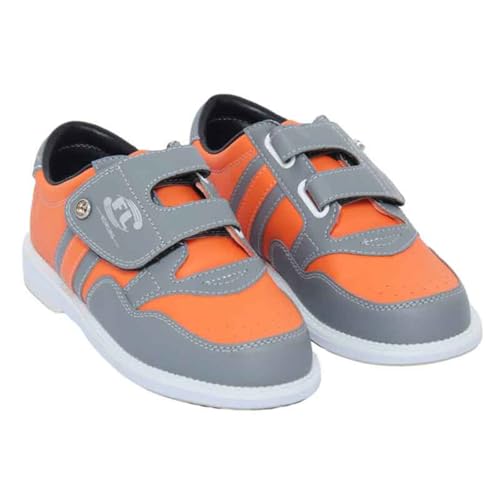 VEACAM Herren Bowlingschuhe, Unisex Weiche Gleitsohle rutschfeste Indoor Bowl Schuhe Bequeme Athletic Workout Sport Turnschuhe,Orange,42 EU von VEACAM