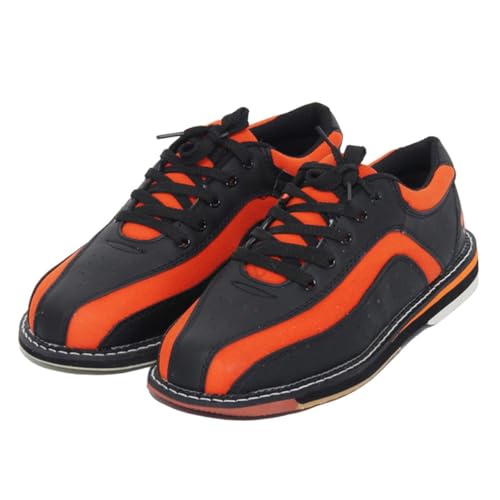 VEACAM Unisex Bowler Schuhe Lässige Mode Bowl Übung Turnschuhe Komfort rutschfeste Bowling Sport Athletik Trainer,Orange,39 EU von VEACAM