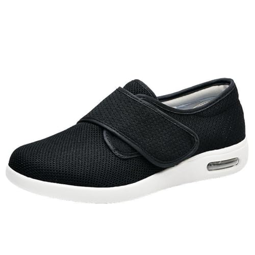 VEACAM Verstellbare Passform Diabetikerschuhe Leichte Atmungsaktive Orthopädische Wanderschuhe Bequeme Wanderschuhe Für Unisex,Schwarz,37 EU von VEACAM