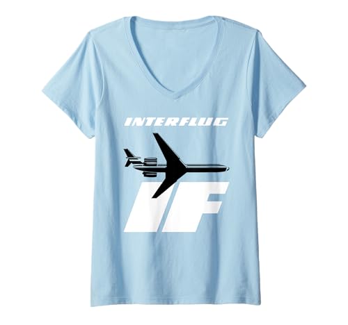 Damen INTERFLUG T-Shirt mit V-Ausschnitt Damen INTERFLUG T-Shirt mit V-Ausschnitt von VEB Miederwaren Kombinat