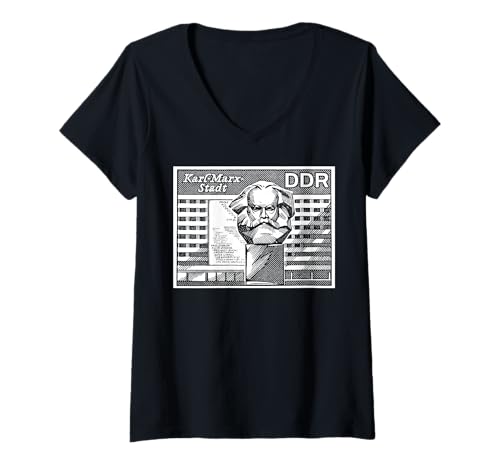 Damen Karl-Marx-Stadt T-Shirt mit V-Ausschnitt Damen Karl-Marx-Stadt T-Shirt mit V-Ausschnitt von VEB Miederwaren Kombinat