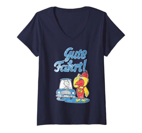 Damen MINOL - GUTE FAHRT! - MINOL - GRUNGE & STONEWASHED EFFECT T-Shirt mit V-Ausschnitt von VEB Miederwaren Kombinat