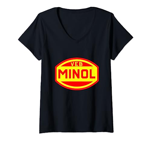 Damen MINOL - VEB Volkseigener Betrieb Minol T-Shirt mit V-Ausschnitt Damen MINOL - VEB Volkseigener Betrieb Minol T-Shirt mit V-Ausschnitt von VEB Miederwaren Kombinat