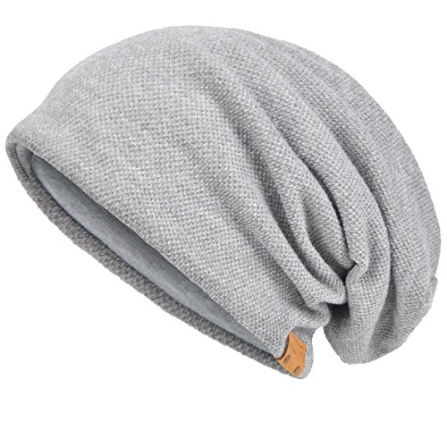 VECRY Herren Baumwolle Mütze Strickmützen Slouch Beanie Schädel Cap Winter Sommer Hüte (Blass) von VECRY