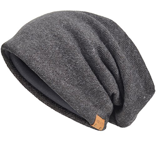 VECRY Herren Baumwolle Mütze Strickmützen Slouch Beanie Schädel Cap Winter Sommer Hüte (Grau) von VECRY