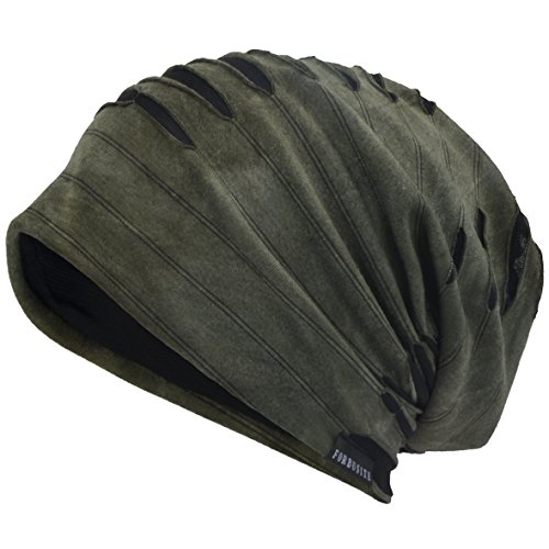 VECRY Herren Jersey Slouch Mütze Sommer Skullcap (A-Grün, Dünn Cool) von VECRY