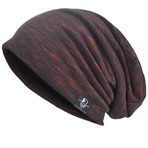 VECRY Herren Slouch Hollow Mütze Thin Sommer Cap Strickmützen Beanie Skullcap (Multi-Rotwein) von VECRY