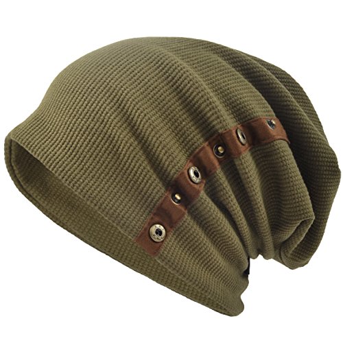 VECRY Herren Baumwolle Mütze Strickmützen Slouch Beanie Schädel Cap Winter Sommer Hüte (020-Grün) von VECRY