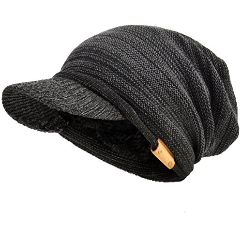 VECRY Herren Baumwolle Mütze Strickmützen Slouch Beanie Schädel Cap Winter Sommer Hüte (816-Grau) von VECRY