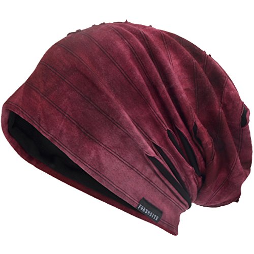 VECRY Herren Jersey Slouch Mütze Sommer Skullcap (A-Rotwein, Dünn Cool) von VECRY