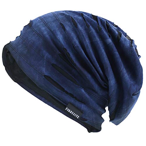 VECRY Herren Jersey Slouch Mütze Sommer Skullcap (B-Blau, Dünn Cool) von VECRY