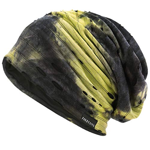 VECRY Herren Jersey Slouch Mütze Sommer Skullcap (B-Grün, Dünn Cool) von VECRY