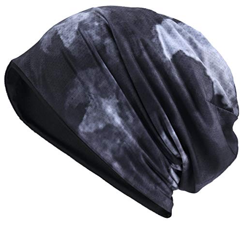 VECRY Herren Jersey Slouch Mütze Sommer Skullcap (Reversibel Grau, Dünn Cool) von VECRY