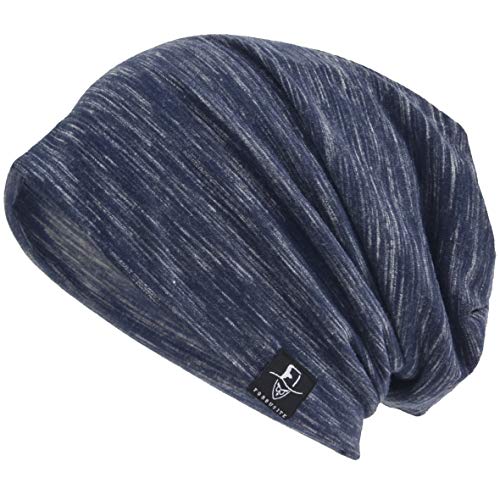 VECRY Herren Slouch Hollow Mütze Thin Sommer Cap Strickmützen Beanie Skullcap (Multi-Blau) von VECRY