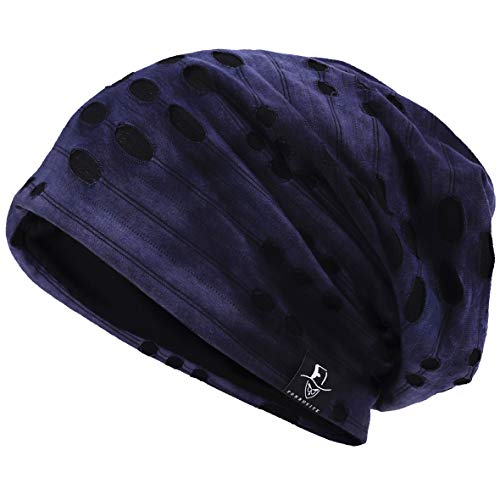 VECRY Herren Slouch Hollow Mütze Thin Sommer Cap Strickmützen Beanie Skullcap (Multi-Lila) von VECRY