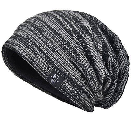 VECRY Herren Slouchy Stricken Beanie Skull Caps Künstlerische Hüte, M, Schwarz von VECRY