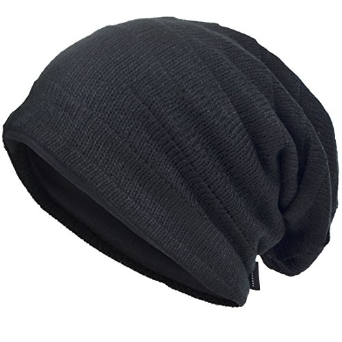 VECRY Herren Slouchy Stricken Übergroße Beanie Skull Caps Künstlerische Hüte (XZZ-Schwarz) von VECRY