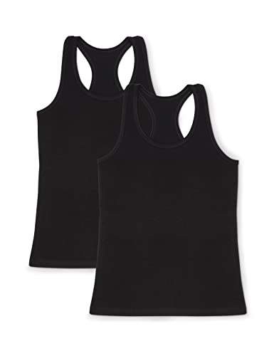 VEDATS 2er-Pack Damen Sportshirt Tank Top Racerback Unterhemd (L, Schwarz) von VEDATS