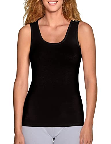 VEDATS 2er-Pack Damen Unterhemd Tank Top Achselhemd Body Ärmellos (L, Schwarz) von VEDATS