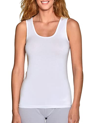 VEDATS 2er-Pack Damen Unterhemd Tank Top Achselhemd Body Ärmellos (XL, Weiß) von VEDATS