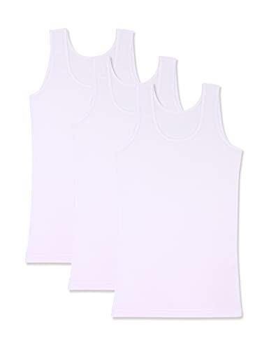 VEDATS 3er-Pack Damen Modal Unterhemd Tank Top Achselhemd Extralang (M, Weiß) von VEDATS