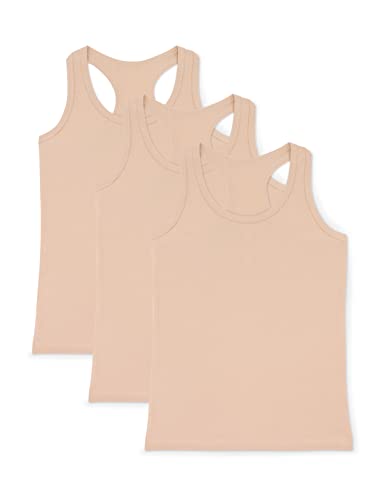 VEDATS 3er-Pack Damen Sportshirt Tank Top Racerback Unterhemd (L, Hautfarben) von VEDATS