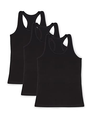 VEDATS 3er-Pack Damen Sportshirt Tank Top Racerback Unterhemd (L, Schwarz) von VEDATS